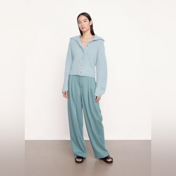 NWT $525 Vince Brushed Rib Collar Cardigan Sweater Cardigans